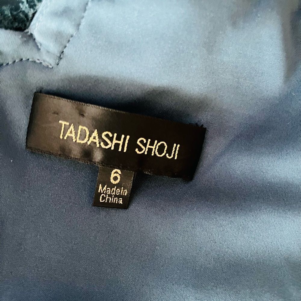 Tadashi Shoji Deep Teal lace v neck sheath Dress size 6. - Picture 7 of 8